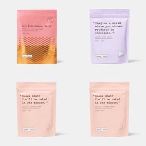 4 Pack! Frank Body Original Coffee, Cacao Coffee + Rose Gold Shimmer Body Scrubs